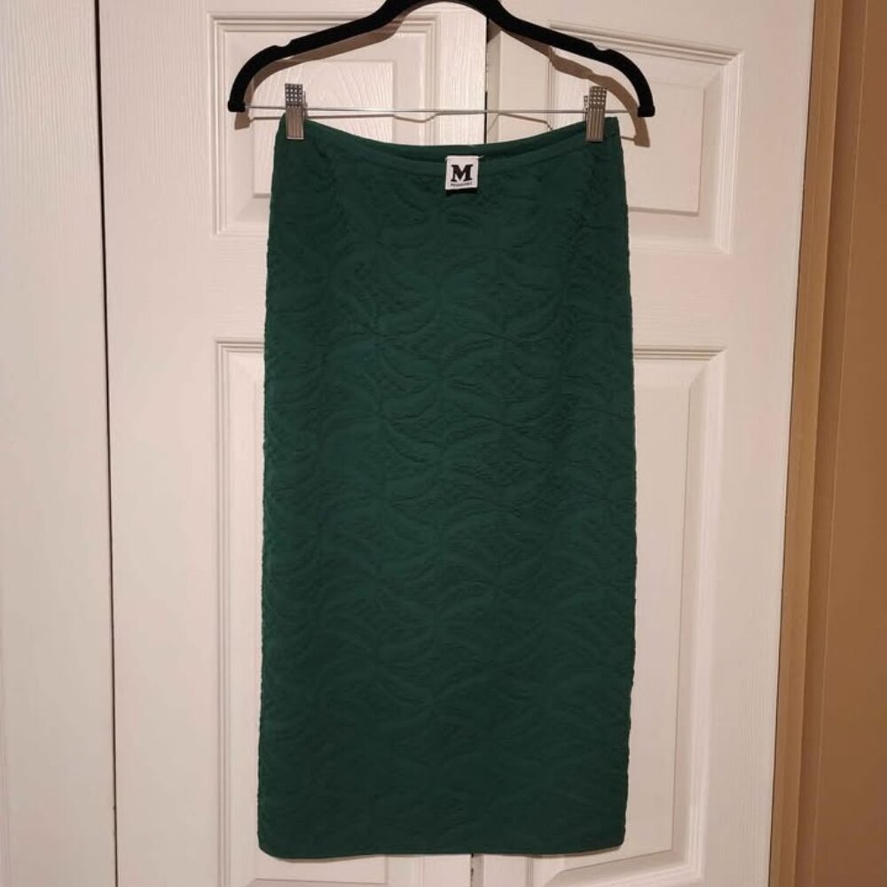 Designer Skirt - Missoni - Green textured bodycon midi skirt - size 44